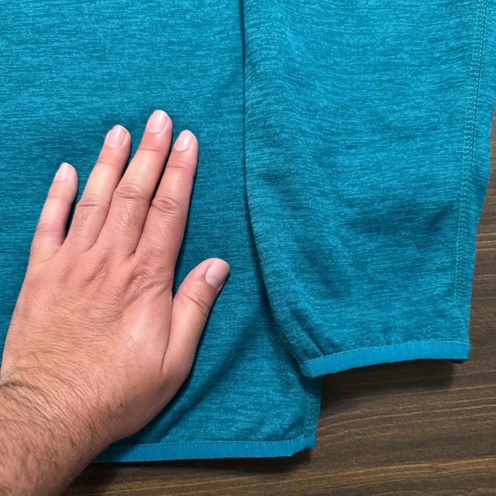 The North Face Fleece Sweater Mens 2XL Green Blue 1/4 Zip Pocket Mock Neck